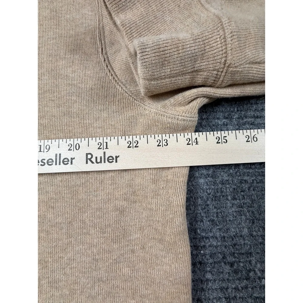 Polo Ralph Lauren Quarter Zip Pullover Mens Large Beige Excellent Leather Trim